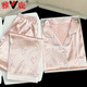 Yalu Bingsi Pajamas for women in summer love printing set thin sweet girl short-sleeved trousers ice silk home clothes feel-YFY-9906 [short-sleeved shorts] L [recommended 100-120 Jin [Jin equals 0.5 kg]]
