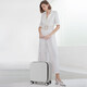 
Mixi front open cover trolley box boarding case women's aluminum frame box suitcase large capacity men's suitcase 18-inch smoke white 60