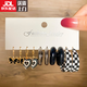 Boucles d'oreilles noires en argent Clcey pour femmes Luxury Luxury High-Dee Niche Design Orees Moucles d'oreilles simples Retro Sweet Cool Style Moucles d'oreilles 1484-14