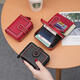 Calculat/Keen Card Bag Damen Exquisites Zertifikat Aufbewahrung Tasche Echtes weiches Leder High-End-Brieftasche integrierter Mode und dünner Trend charmant rot