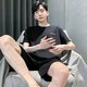 莫代尔男士纯棉睡衣男夏季薄款透气短袖短裤套装2025新款男生大码家居服 hde-9928 L 165-170CM 100-120斤