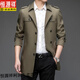 Hengyuanxiang windbreaker men's mid-length jacket men's 2025 spring and autumn new suit collar double-breasted casual British style coat men's clothing 12158 mid-length navy blue regular L 175 suggest 130-145Jin [Jin equals 0.5 kg]