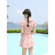 2025 new swimsuit for women summer one-piece student cute conservative slim belly hot spring girl internet celebrity style swimsuit + electroplated swimming goggles + swimming cap + nose clip + earplugs M M weight 70-93 Jin Jin is equal to 0.5 kg. If you are slightly fat, choose one size larger