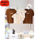 WONST brand parent-child T-shirts for a family of four and three 2025 summer new bear short-sleeved mother-daughter mother-daughter clothing apricot 66 baby crawling clothes