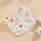 U-type A-type bibs for infants and young children, newborn babies, TPU waterproof layer, anti-vomiting bib, pure cotton gauze saliva towel 0813-Love+Strawberry+Kumquat 3 pack
