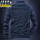 JEEP SPIRIT Jeep autumn fleece sweatshirt men's spring and autumn stand-up collar cardigan men's jacket loose Korean casual jacket men's trend 9901 dark gray plus velvet 2XL 155Jin[Jin equals 0.5 kg]-170Jin[Jin equals 0.5 kg]