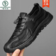 Woodpecker [handmade online] Summer sandals men's mesh hole shoes men's genuine leather casual leather shoes breathable men's shoes 6628 black 38