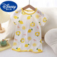 Disney baby anti-kicking nightgown for men and women children's pajamas one-piece pure cotton summer long short-sleeved baby nightgown thin home clothes Colorful bear 90 cm (baby 23 Jin [Jin equals 0.5 kg])