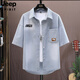 Jeep Spirit Jeep 2025 Neues Gradientenhemd Männer Denim kurzärmelig Sommer Trendy Young Hutome Casual Shirt Trendy Marke 698 Blue M [90-105Jin [Jin gleich 0,5 kg] tragen]