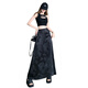 
Mu Yilin [2694 collections] New Chinese satin skirt for women in spring and autumn high waist slim skirt mid-length style dark temperament black M