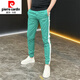 皮尔卡丹（pierre cardin）速干裤子男士夏季薄款透气运动休闲裤潮流条纹拼色修身束脚哈伦裤 白色 28 (80-95斤)