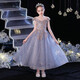 Little Kayi Girl Girl Princess Falda Cumpleaños Falda Hopfy Host Niños Vestidos de noche Piano ropa Flower Flower Children Boda Summer Noble Azul 1591 MANEVELESS Long Style 130