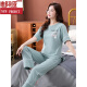Victoria's Style Pyjamas für Frauen im Sommer Pure Cotton 2024 Neue Kurzarmhose Home Clothing Set für dünne Outfits 7374 Bohnengrün M 80-100jin [Jin entspricht 0,5 kg]