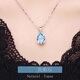 Aquamarine Pendant Natural Topaz Aquamarine Crystal Silver Necklace Topaz (Necklace + Earrings)