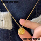 KZD sand gold brushed sugar cube pendant gold quality flash necklace gold plated niche fashion 45cm