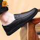 Laoantou 2025 Autumn New Genuine Leather Men's Shoes Business Casual Soft Sole Soft Leather Comfortable Breathable Slip-On Non-Slip Leather Shoes Black Four Seasons 39 (245mm)