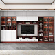 
Anerya Jiangyuyuan TV Cabinet Background Wall Cabinet Integrated Solid Wood Storage Cabinet Storage Cabinet Customized Living Room TV Cabinet [Jianyuyuan] Style 14380*210*35cm Door Installation
