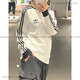 Толстовка с длинными рукавами Adidas для мужчин и женщин 3-й лифт классический полосатый по полосовой повседневной круглой шейке Fekrite Ke5825 IA4879 Black IA4877 XL