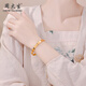 Zhou Taisheng gold bracelet pure gold Baifu Jiyan bracelet simple gift for wife, mother, parents and elders birthday gift for women, gold weight is about 9g 58#
