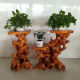 Represidente de tallado de raíz natural Registro de estar de estar chino Bonsai Fish Soporte de madera maciza Balcón Balcón Balcón Ornamento Antiguo Fluorescente Amarillo B20 Piedra Bolsa de piedra