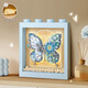 Süße Kinder Schmetterlingsblume Sprache DIY Building Block Foto Rahmen Romantische kreative Traumschmuck Mädchen Valentinstag Geburtstagsgeschenk 1283/Weihnachtsbaum-dreidimensionales Gemälde