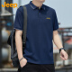 吉普（JEEP）短袖T恤男夏季男士凉感休闲宽松POLO衫上衣服男装 藏青  XL 