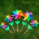 Oimg Windmühle farbenfrohe Outdoor -Dekoration Plastik Big Windmühle Spielzeug handgefertigtes Farbfarbs rotierende Requisiten Kinder Handheld kleine Windmühle verdickte 10 Packungen (7 27 cm mit 50 cm Holzstangen)