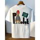 Zhewei grande taille 200 Jin [Jin est égal à 0,5 kg] T-shirt à manches courtes à manches courtes pour hommes 2025 T-shirt en coton imprimé de style Hong Kong Plus Fat Plus Men JSW9923 noir M recommandé 90-108 Jin [Jin est égal à 0,5 kg]