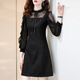 FHHUABD French Hepburn style little black dress spring 2025 new high-end lady style banquet dress holiday dress black 3937 slim version L 105-115Jin Jin equals 0.5 kg