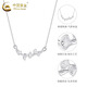 CHINA GOLD Pendant Women's 99 Pure Silver Sansheng Luck Necklace Pure Ginkgo Leaf Solid Birthday Gift for Girlfriend and Wife Delivered Today/Next Day Xiaoxing Luck Necklace