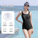 
Huili swimsuit women's swimming pool professional racing one-piece quick-drying large size slimming swimsuit 15124H dark blue L