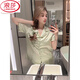 Langsha 2025 Новая пижама для женщин Лето-костюм Thin Cool Ice Silk Silk с короткими рукавами в стиле принцессы Ruffled Ruffual Home Clothing WLW-9221 [Шорты с короткими рукавами] M [Предлагается 80-100JIN [JIN равен 0,5 кг]]]