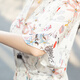 
Thin V-neck floral dress for women in 2025 summer new sweet waist-hugging long skirt for knees