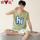 Yalu puro algodón de algodón chaleco para hombres shorts sin mangas sin mangas de verano adolescente de verano dibujos animados de ropa para alumno de ropa 719 l