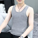 大码背心男夏季运动健身打底汗衫百搭宽松紧吸汗无袖坎肩背心t恤 【凉感跑量款】CSF147浅灰色 2XL 建议体重125-135斤可穿