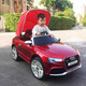 Haowa Audi RS5 Children's Elektroauto Allrad-Babyauto-Spielzeugauto kann für Menschen und Kinder mit Fernbedienungssteuerwagen U16-Painted Red-/Fernbedienung + Sway + Suns Shade + Electric Drive sitzen
