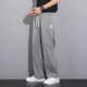 
Fortoni Tennis Jeans Men's Summer Thin Style Fashion Brand Straight Loose Men's Ice Silk Wide Legs Summer Casual Long Trousers 1048 Gray M (Suggested 90-115 Jin [Jin equals 0.5 kg])