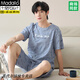 
Modal pure cotton pajamas men's 2025 summer new style teen short-sleeved shorts summer casual home clothing set Q13807 L
