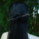 Crystal Hairpin Ancient Style Black Sandalwood Hairpin New Chinese Style Wooden Hairpin Hair Accessories Hanfu Headdress Step-Shaping Birthday Gift for Girlfriend Peach Blossom Hairpin-Ebony