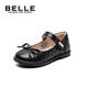 Belle Children's Shoes Girls Black Leather Shoes Spring and Autumn Soft Soled Children's Student Shoes Middle and Older Children's Performance Shoes Black 35