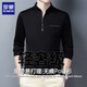 
ROMON high-end men's long-sleeved T-shirt 2025 spring new trendy loose top casual stand collar sweatshirt men's clothing 6625 deep blue M Recommended [90-115Jin [Jin equals 0.5 kg]]