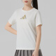 阿迪达斯 （adidas）女装运动套装25夏新款舒适透气简约短袖T恤梭织运动长裤 两件套 JM8803+JZ2174 L