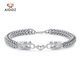 Aido Diamond pt950 Platinum Double Dragon Head Bracelet Men's Platinum Double Dragon Playing Pearl Dragon Bone Bracelet All Specifications are based on the actual weight and the amount will be refunded if the amount is less.