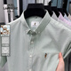 
Classic car 100% pure cotton summer short-sleeved striped shirt for men business casual versatile shirt for iron and anti-wrinkle top AN15269 green 2XL