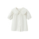 Mini Bala Pure Cotton Girls Soft Breathable Sweet Cute Short Sleeve Shirt Baby Light Top Pearl White 10201 110