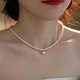 COULN KIN Freshwater Pearl Necklace Young Women Fashion Light Luxurious New Pendant Birthday Valentine's Day Gift for Girlfriend Simple Freshwater Pearl Necklace