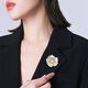 Qlady peony flower brooch, high-end female corsage, fashionable anti-exposure pin, silk scarf buckle, niche cheongsam accessories, birthday gift