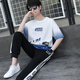 Qiao Yumeng Summer Boy Sweatshirt à manches courtes T-shirt T-shirt T-shirt T-shirt 15 Je Junior School Sleep 14 Sports Sport Grey Suit 9226 (pantalon à manches courtes + 0,5 kg]) M (recommandé 78-95 Jin [Jin est égal à 0,5 kg]))
