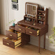 Muyuke solid wood dressing table bedroom simple dressing table desk mid-century style black walnut with mirror storage mobile dressing table dressing table with mirror and stool