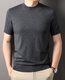 OLJ Luxus High-End-Marke mit Wolle kurzärmelig T-Shirt Herrenfarbe gestricktes T-Shirt Rund Hals Korean Casual Pendler Top Fashion Brown L 175